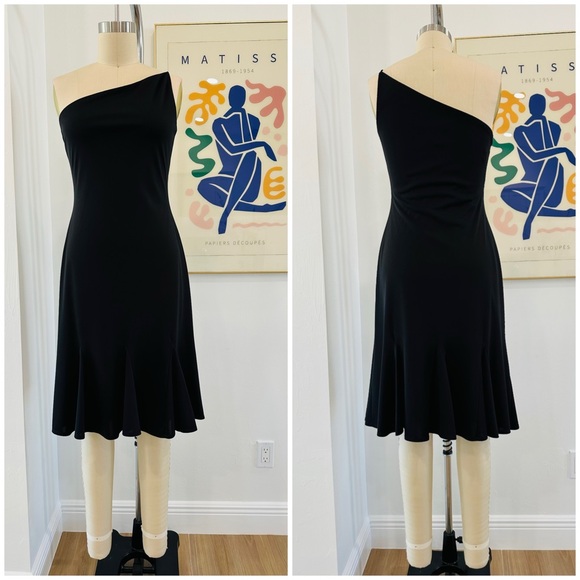 Vintage Dresses & Skirts - Vintage 90’s Laundry By Shelli Segal One-Shoulder Dress